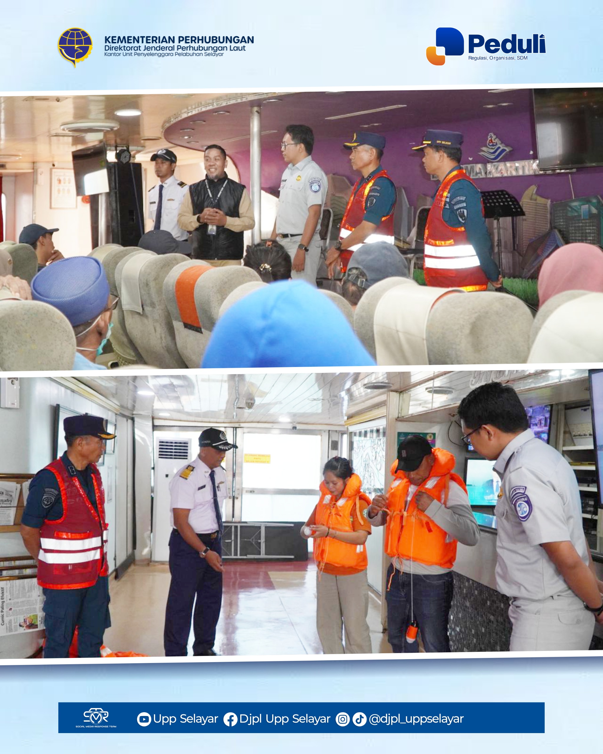 Tim Syahdu UPP Selayar bersama PT. Jasa Raharja dan Awak KM. Dharma Kartika III 